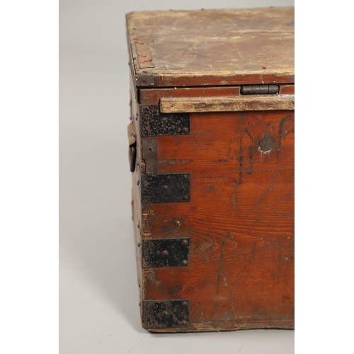 570 - INDIAN MILITARY INTEREST - TRAVELLING TRUNK, 23 SIKH PIONEERS. A large wooden and metal bound trunk,... 