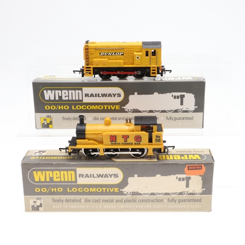 625 - WRENN BOXED LOCOMOTIVES - NORTH THAMES GAS & DUNLOP. Including W2202 North Thames Gas in yellow live... 