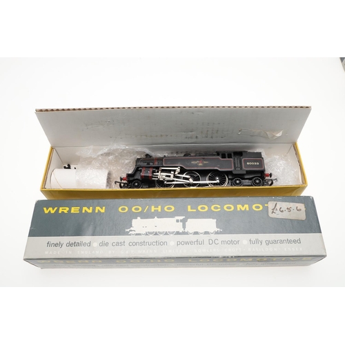 637 - WRENN 00 GAUGE LOCOMOTIVES. Including W2218 80033 tank locomotive, Clun Castle 7029 (wrong box with ... 