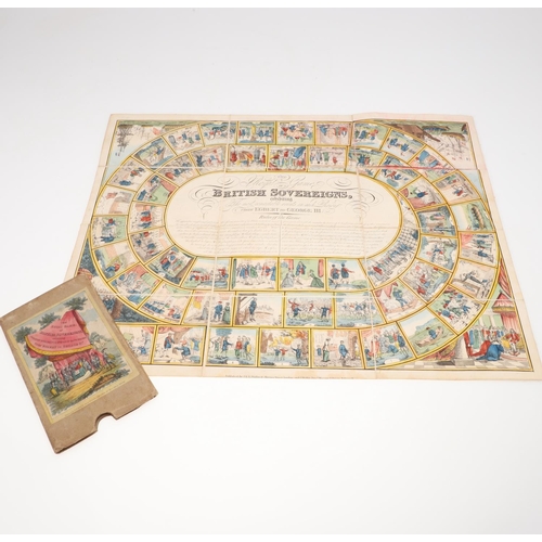 653 - THE ROYAL GAME OF BRITISH SOVEREIGNS, AN EARLY 19TH CENTURY TABLE OR BOARD GAME. 'The Royal Game of ... 