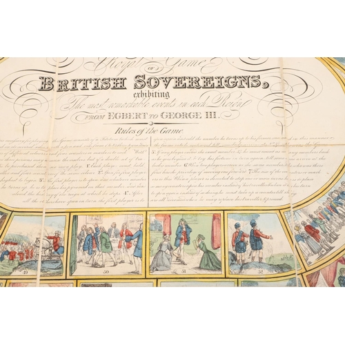 653 - THE ROYAL GAME OF BRITISH SOVEREIGNS, AN EARLY 19TH CENTURY TABLE OR BOARD GAME. 'The Royal Game of ... 