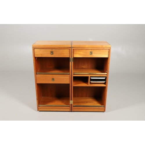 656 - RENO WAHL IVERSEN FOR DYRLUND, MID CENTURY COCKTAIL CABINET. A folding teak cocktail cabinet, with a... 