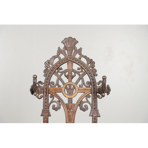 657 - A VICTORIAN FALKIRK IRONWORKS AESTHETIC MOVEMENT CAST IRON HALLSTAND. In the manner of Christopher D... 