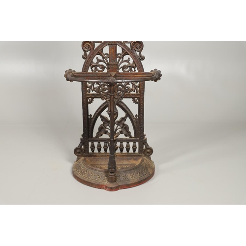 657 - A VICTORIAN FALKIRK IRONWORKS AESTHETIC MOVEMENT CAST IRON HALLSTAND. In the manner of Christopher D... 