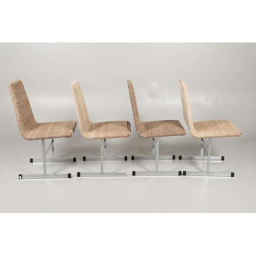 659 - SET OF FOUR 1970'S PIEFF 'LISSE' CHROME DINING CHAIRS. A set of four chairs with chrome metal frames... 