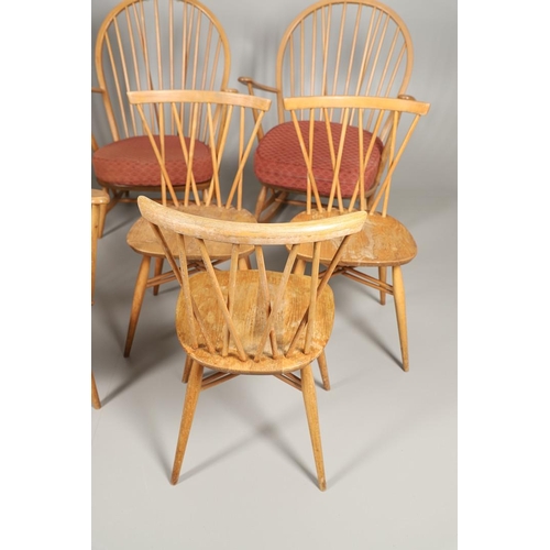 667 - VINTAGE ERCOL DINING CHAIRS & OTHER CHAIRS. A mixed lot including three dining chairs with criss cro... 