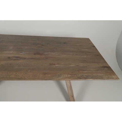 674 - HEALS - ARBORI MODERN OAK DINING TABLE. A large Arbori grey wash wild oak dining table, with a recta... 