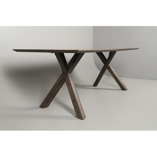 674 - HEALS - ARBORI MODERN OAK DINING TABLE. A large Arbori grey wash wild oak dining table, with a recta... 