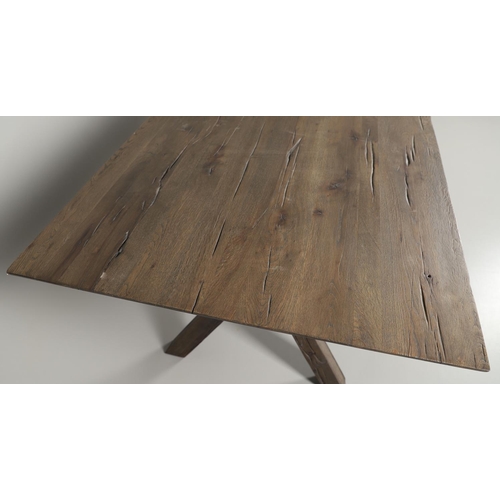 674 - HEALS - ARBORI MODERN OAK DINING TABLE. A large Arbori grey wash wild oak dining table, with a recta... 