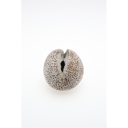 677 - ALAN WALLWORK (1931-2019) - SPLIT FORM SEED VASE. A split form seed vase, with pierced decoration, s... 