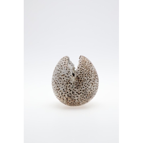 677 - ALAN WALLWORK (1931-2019) - SPLIT FORM SEED VASE. A split form seed vase, with pierced decoration, s... 