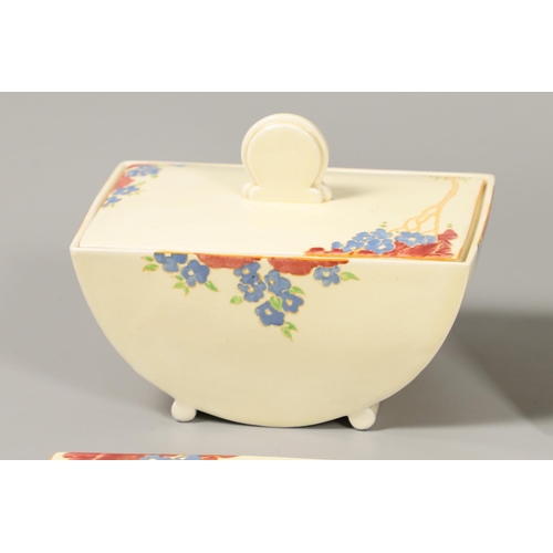 680 - CLARICE CLIFF - BIARRITZ DINNER SERVICE. Pattern No 6198, each piece painted with a elongated tree o... 