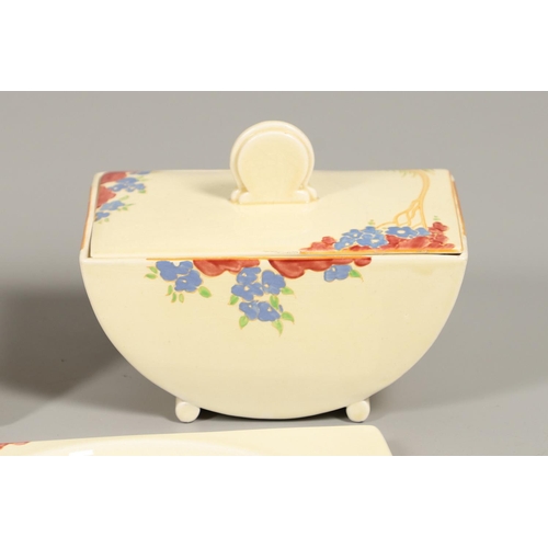680 - CLARICE CLIFF - BIARRITZ DINNER SERVICE. Pattern No 6198, each piece painted with a elongated tree o... 