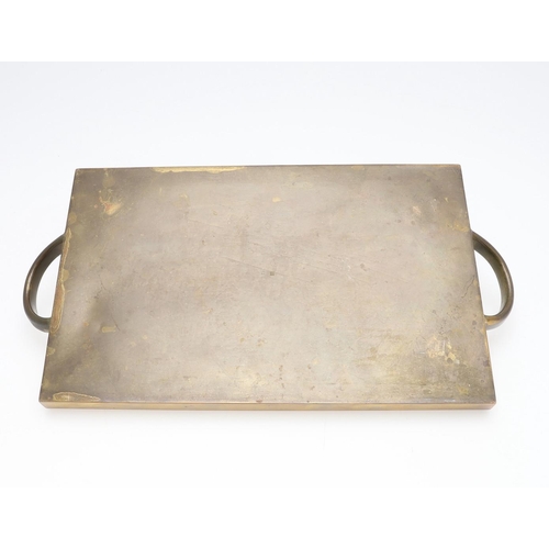 681 - WIENER WERKSTATTE - JOSEF HOFFMAN (1870-1956) BRASS TRAY. A brass Secessionist Movement rectangular ... 