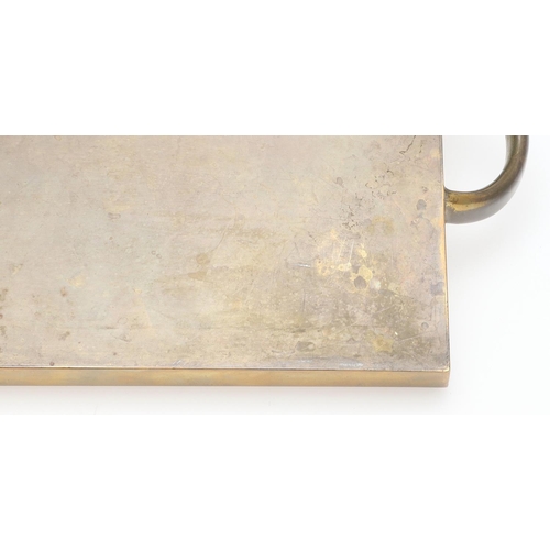 681 - WIENER WERKSTATTE - JOSEF HOFFMAN (1870-1956) BRASS TRAY. A brass Secessionist Movement rectangular ... 