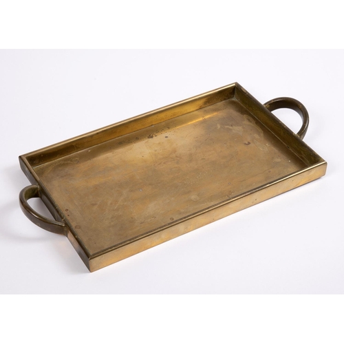 681 - WIENER WERKSTATTE - JOSEF HOFFMAN (1870-1956) BRASS TRAY. A brass Secessionist Movement rectangular ... 