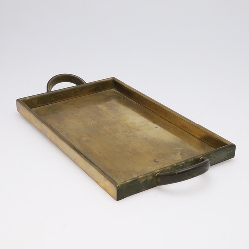 681 - WIENER WERKSTATTE - JOSEF HOFFMAN (1870-1956) BRASS TRAY. A brass Secessionist Movement rectangular ... 