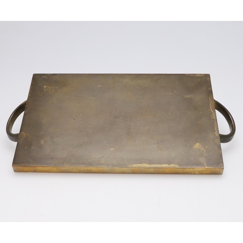 681 - WIENER WERKSTATTE - JOSEF HOFFMAN (1870-1956) BRASS TRAY. A brass Secessionist Movement rectangular ... 