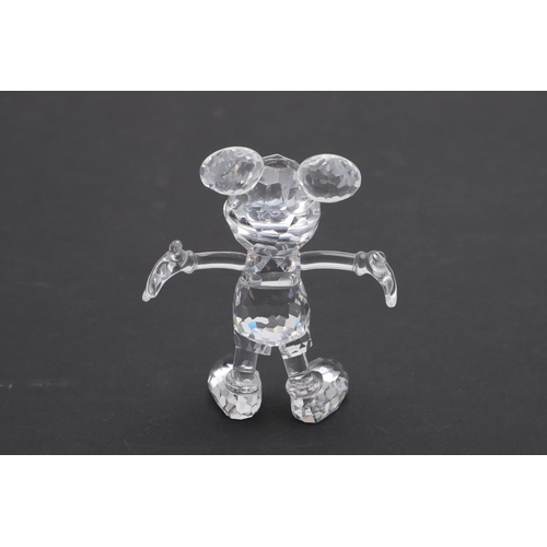 685 - SWAROVSKI BOXED GLASS FIGURES - DISNEY INCLUDING MICKEY MOUSE. Three boxed glass figures including M... 