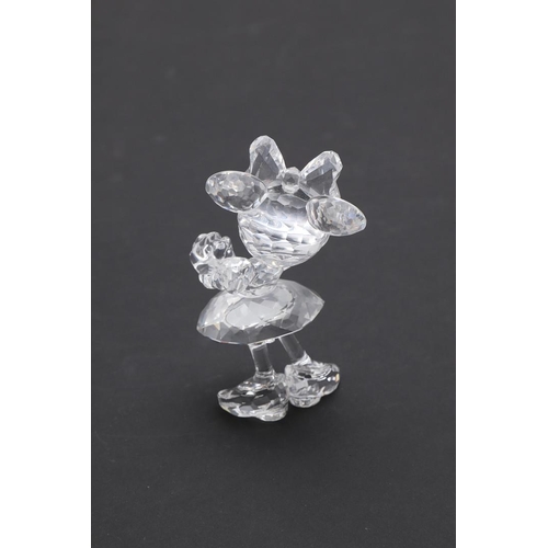 685 - SWAROVSKI BOXED GLASS FIGURES - DISNEY INCLUDING MICKEY MOUSE. Three boxed glass figures including M... 