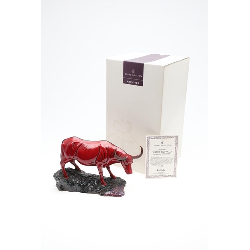 688 - A ROYAL DOULTON ARCHIVES FLAMBE 'WATER BUFFALO'. A large flambe model of a Water Buffalo, BA 59, 114... 