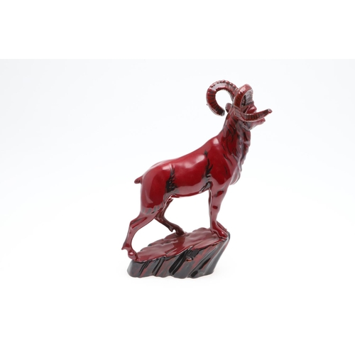 689 - A ROYAL DOULTON ARCHIVES FLAMBE HEBEI GOAT. A large Royal Doulton flambe model of a 'Hebei Goat', BA... 