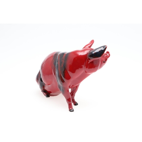 690 - ROYAL DOULTON PRESTIGE FLAMBE - 2007 YEAR OF THE PIG. A Royal Doulton flambe model of a Pig, BA 78, ... 