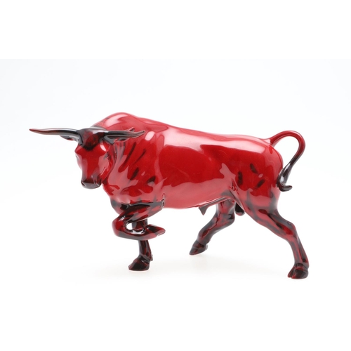 693 - ROYAL DOULTON PRESTIGE FLAMBE 2009 YEAR OF THE OX. A Royal Doulton flambe model of an Ox, BA86, mode... 