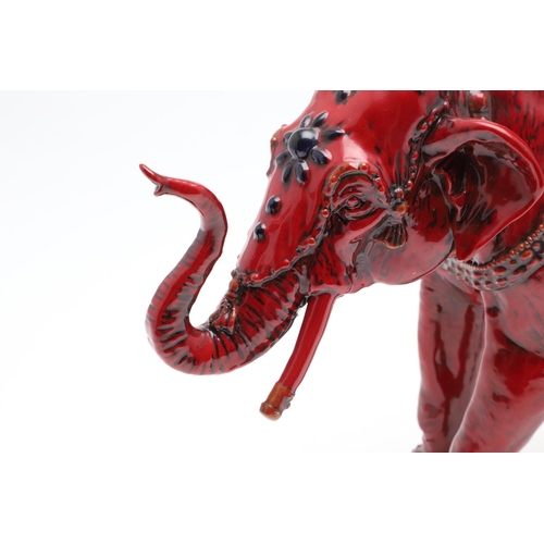 696 - ROYAL DOULTON ARCHIVES FLAMBE MODEL OF A SHANGXI ELEPHANT. A large Royal Doulton flambe model of a S... 