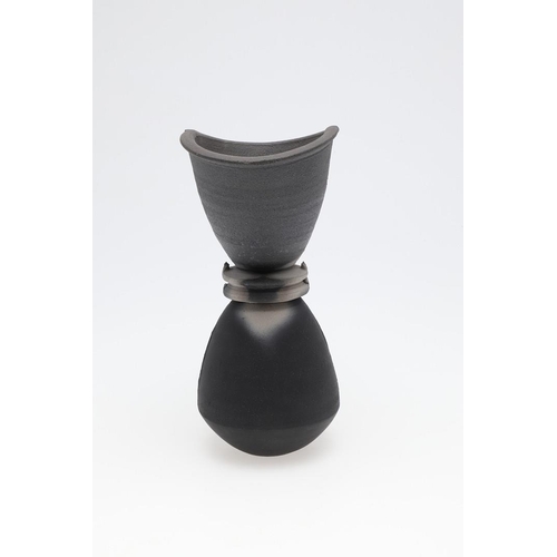 705 - JOHN LEACH (1939-2021) - BLACK BURNISHED STUDIO POTTERY VASES. Three black burnished vases including... 