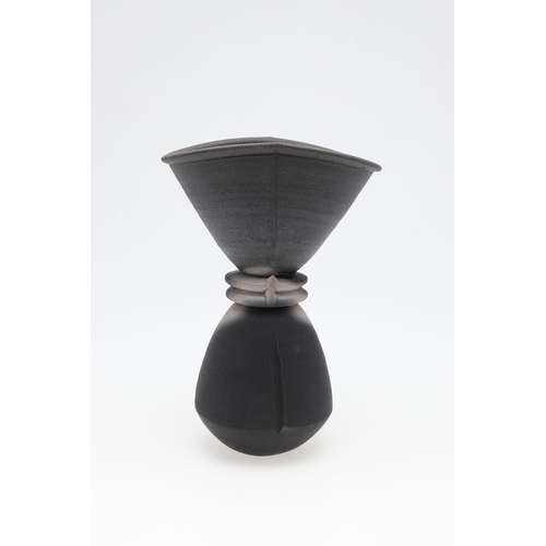 705 - JOHN LEACH (1939-2021) - BLACK BURNISHED STUDIO POTTERY VASES. Three black burnished vases including... 