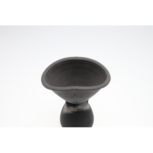 705 - JOHN LEACH (1939-2021) - BLACK BURNISHED STUDIO POTTERY VASES. Three black burnished vases including... 