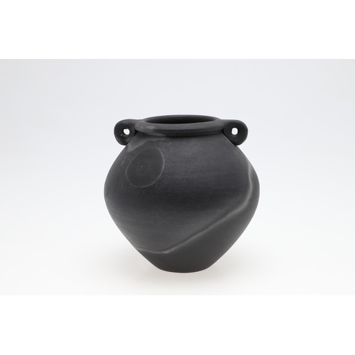 705 - JOHN LEACH (1939-2021) - BLACK BURNISHED STUDIO POTTERY VASES. Three black burnished vases including... 