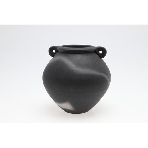 705 - JOHN LEACH (1939-2021) - BLACK BURNISHED STUDIO POTTERY VASES. Three black burnished vases including... 