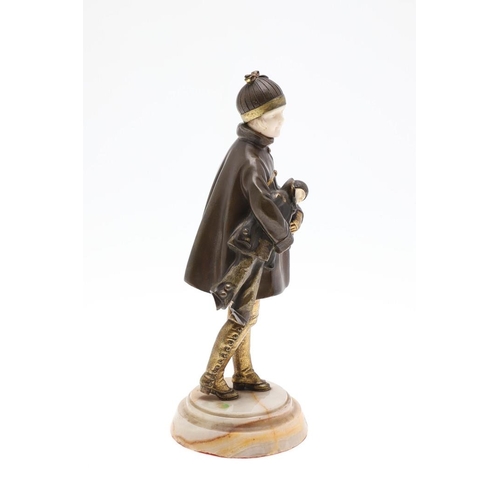 711 - DEMETRE CHIPARUS (ROMANIAN 1886-1947) - ART DECO BRONZE & IVORY FIGURE 'MY PUPPET'. A patinated bron... 