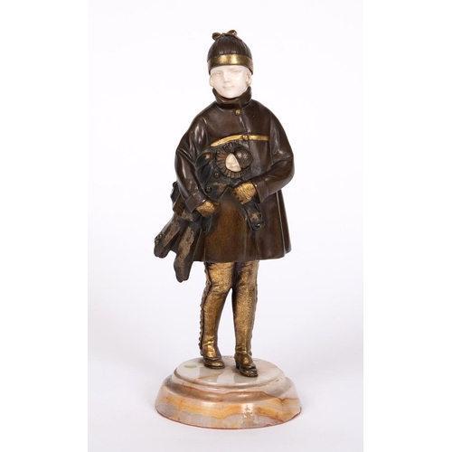 711 - DEMETRE CHIPARUS (ROMANIAN 1886-1947) - ART DECO BRONZE & IVORY FIGURE 'MY PUPPET'. A patinated bron... 