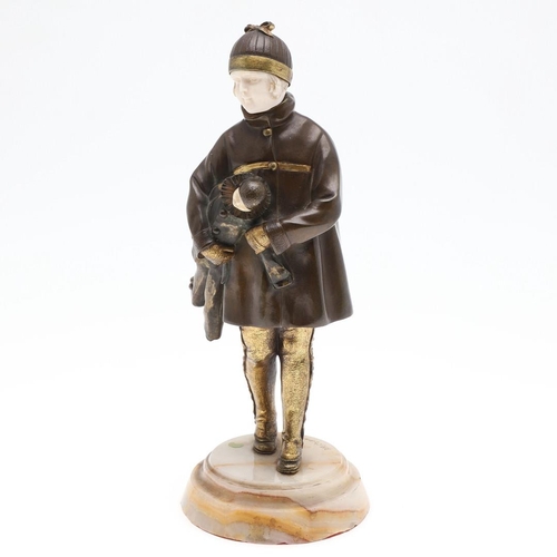 711 - DEMETRE CHIPARUS (ROMANIAN 1886-1947) - ART DECO BRONZE & IVORY FIGURE 'MY PUPPET'. A patinated bron... 