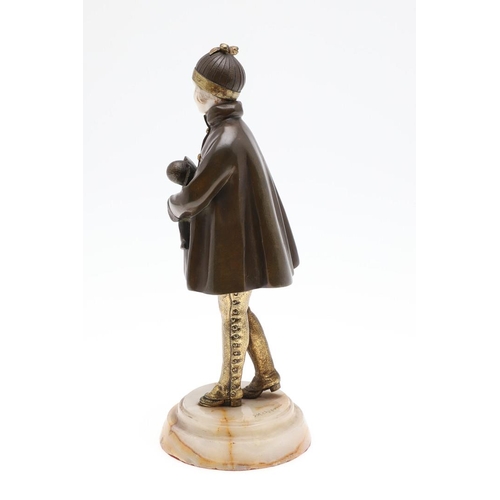 711 - DEMETRE CHIPARUS (ROMANIAN 1886-1947) - ART DECO BRONZE & IVORY FIGURE 'MY PUPPET'. A patinated bron... 