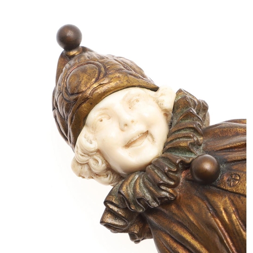 712 - DEMETRE CHIPARUS (ROMANIAN 1886-1947) - ART DECO BRONZE & IVORY FIGURE OF A GIRL 'LITTLE CLOWN'. A p... 