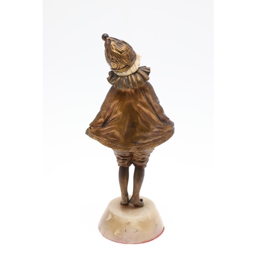 712 - DEMETRE CHIPARUS (ROMANIAN 1886-1947) - ART DECO BRONZE & IVORY FIGURE OF A GIRL 'LITTLE CLOWN'. A p... 