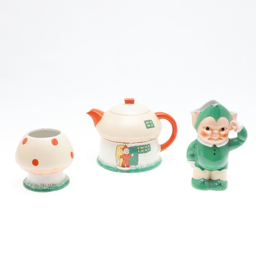 714 - MABEL LUCIE ATTWELL - SHELLEY 'BOO BOO' TEA SET. A three piece Shelley tea set inspired by Mabel Luc... 