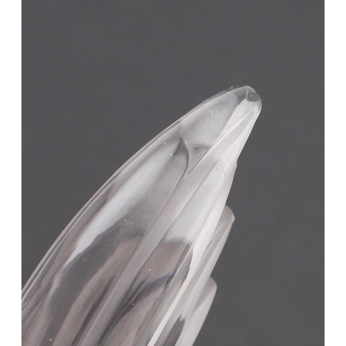 715 - LALIQUE CAR MASCOT 'COQ NAIN'. A frosted and clear glass car mascot in the form of a Cockerel, on a ... 