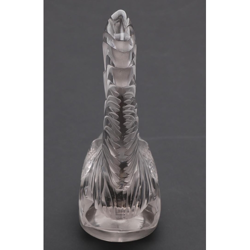 715 - LALIQUE CAR MASCOT 'COQ NAIN'. A frosted and clear glass car mascot in the form of a Cockerel, on a ... 