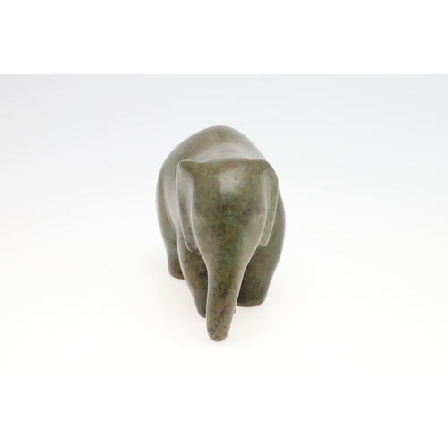 718 - ANITA MANDL (BORN 1926) - LIMITED EDITION BRONZE ELEPHANT. (d) A green patinated bronze model of a s... 