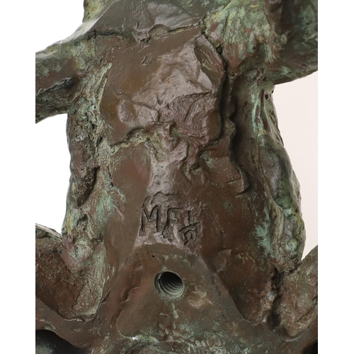 720 - BRONZE LIMITED EDITION SCULPTURE OF A FROG - SIGNED. A green patinated bronze model of a Frog, No 1 ... 