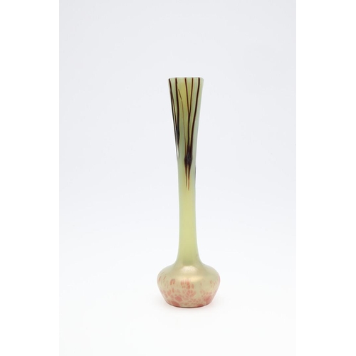 726 - VAL ST LAMBERT FRENCH ART GLASS VASE & TWO OTHER ART GLASS VASES. A slender vase with a wide rim and... 