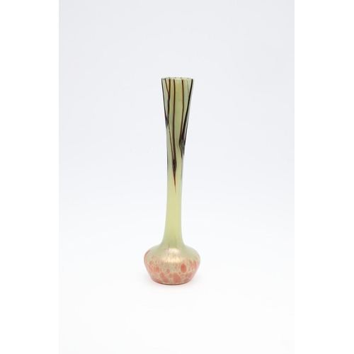 726 - VAL ST LAMBERT FRENCH ART GLASS VASE & TWO OTHER ART GLASS VASES. A slender vase with a wide rim and... 