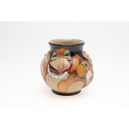 728 - MOORCROFT - UNUSUAL LIMITED EDITION VASE 'MR JACKSON'S PRIVATE EQUITY FUND'. An unusual vase with a ... 