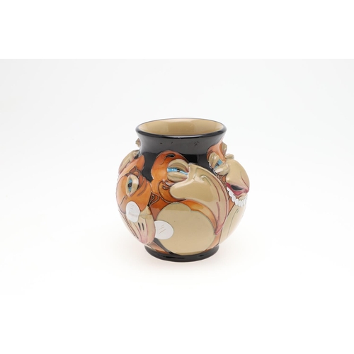 728 - MOORCROFT - UNUSUAL LIMITED EDITION VASE 'MR JACKSON'S PRIVATE EQUITY FUND'. An unusual vase with a ... 