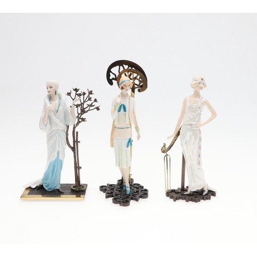 736 - ALBANY CHINA - SET OF FIVE ART DECO FIGURES. A set of five modern Albany China figures of Art Deco l... 